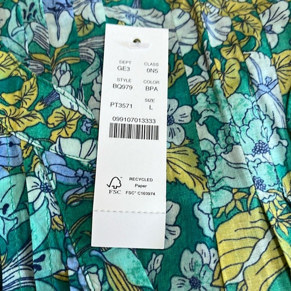 J. Crew button front cotton voile cover up dress in aqua blooms. - Picture 5 of 5